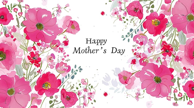 写真 美しい花の花の背景の母の日祝賀カード
