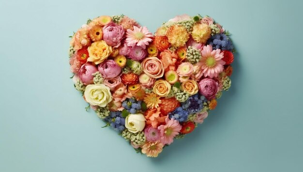 Mothers Day Heart shape made of flowers Valentine's Day Color palette fashion love variation 7