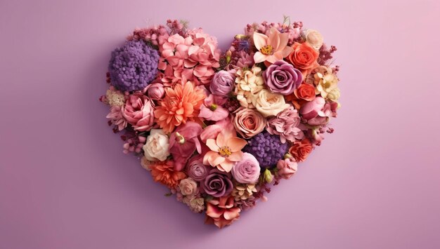 Mothers Day Heart shape made of flowers Valentine's Day Color palette fashion love variation 8