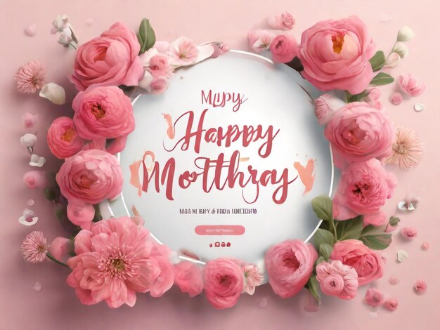 Плакат или баннер на День матери с сладкими сердцами
