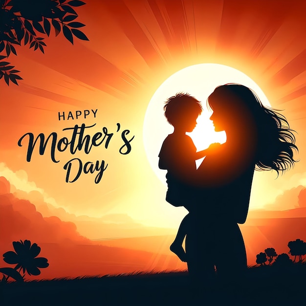 Mothers Day Silhouette AI generated