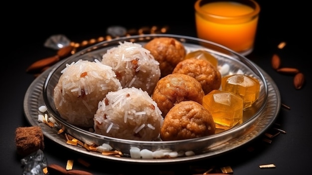 Photo motichoor ladoo hd 8k wallpaper stock photographic