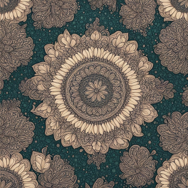 Photo motif fabric floral ornament mandala