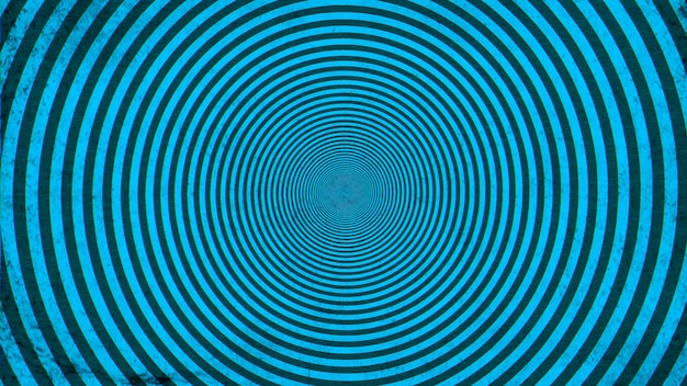 Motion abstract blue vertigo circle on dark grunge background