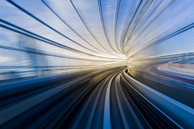 Photo motion blue of a japanese mono rail