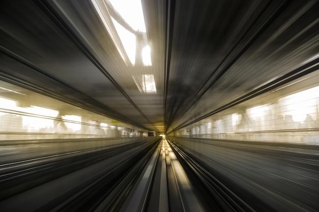 Motion blue of a Japanese mono rail