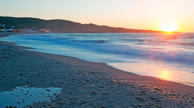 Motion blur on the foreshore at dusk