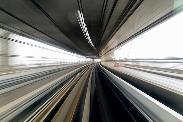 Photo motion blur of japanese mono rail