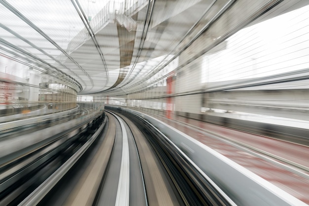 Motion blur of a Japanese mono rail