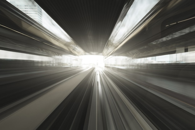 Motion blur of train