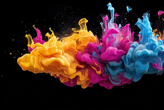 Motion color drop in water colorful Ink swirling abstract background