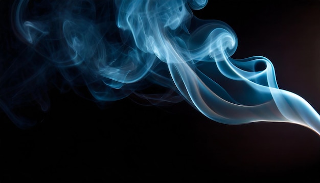 Цвет движения взрыв дым голубой цвет жидкости брызг пара облако на черном текстуре художественного фона