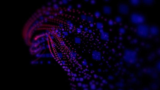 Фото Шаблон движения красочные точки, абстрактный фон. элегантный динамичный неоновый стиль, 3d иллюстрация