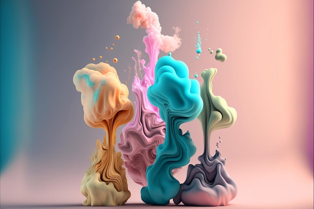 Motion kleur daling in water kleurrijke inkt wervelende abstracte achtergrond kleur explosie verf splash AI gegenereerde afbeelding