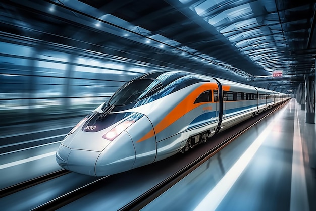 Motion photography of fastest speed bullet train