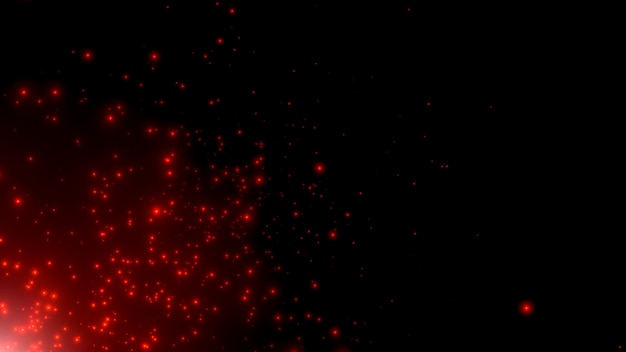 Motion red particles and stars in galaxy, abstract background. Elegant and luxury 3d illustration style for cosmos and holidays template