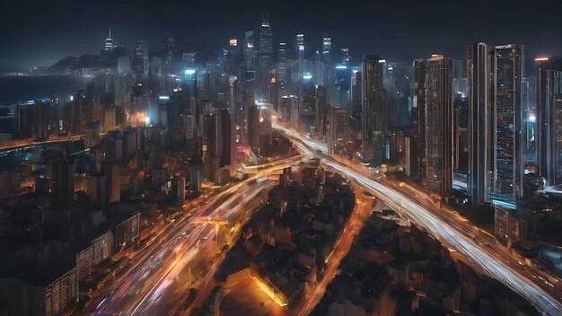 Motion speed effect with city night