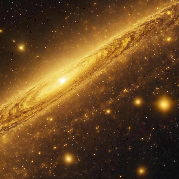 銀河抽象的な背景の黄色い粒子と星の動き