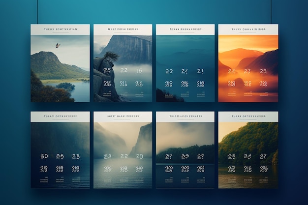 Photo motivational 2024 calendar layouts featuring empow 00451 03