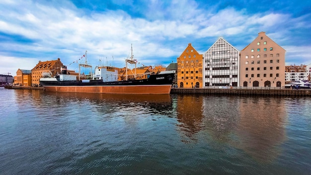 The Motlawa riverfront in Gdansk Poland