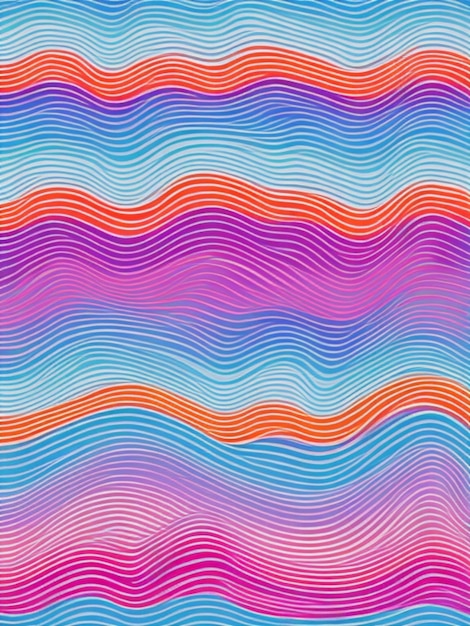 Foto strisce multicolori onde linee riccioli e protuberanze bellissimo sfondo astratto linee ondulate morbide e voluminose di colore diverso fluttuazione del movimento ondulato sfondo colorato generato da ai