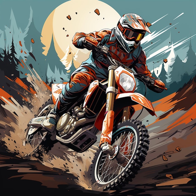 motocross cartoon logo