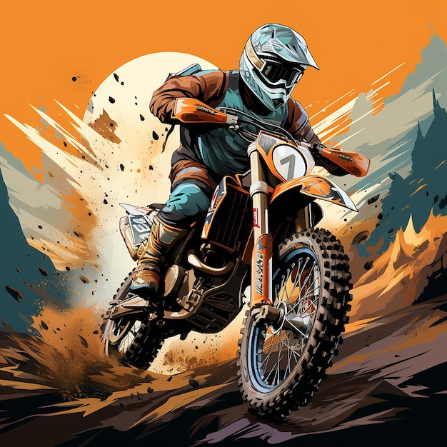 motocross cartoon logo