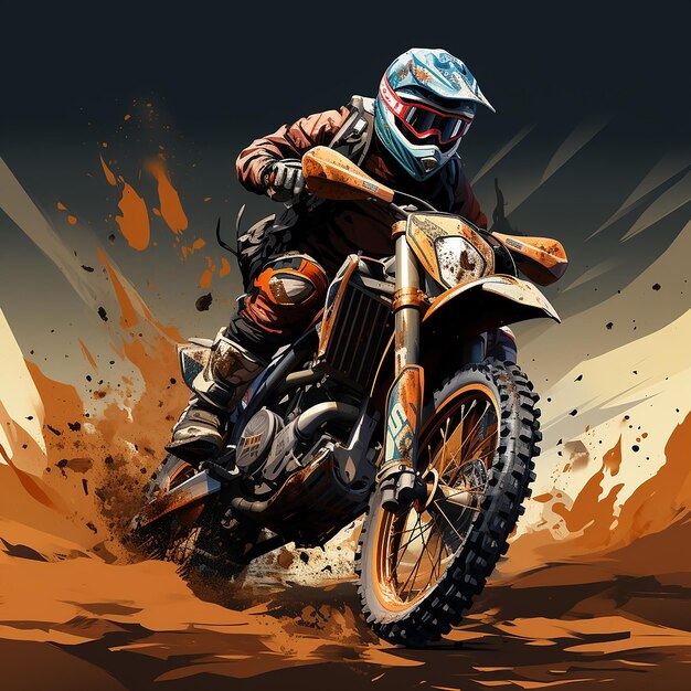 motocross cartoon logo