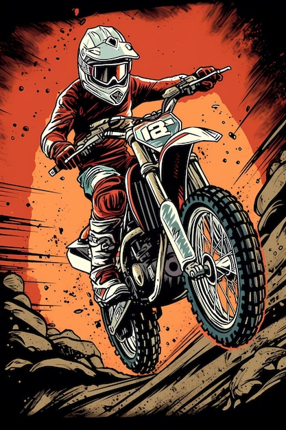 motocross concept illustration AI generated