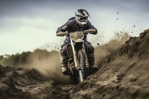 Motocross crossing dirt Rider race Generate Ai