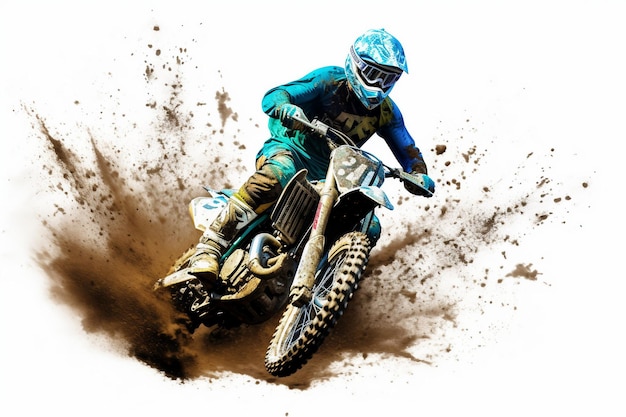 Foto motocross fiets geïsoleerd off road motorcycle supercross motocross dirt bike zijkant