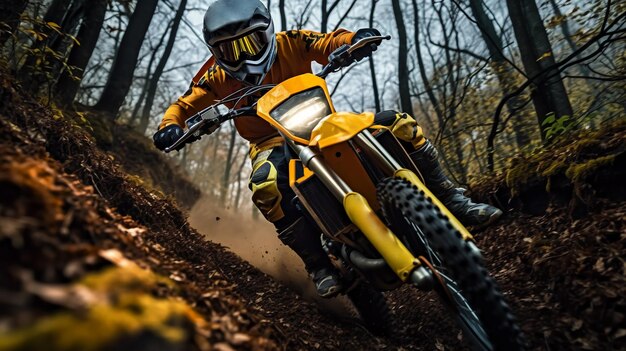 Motocross on forest trails