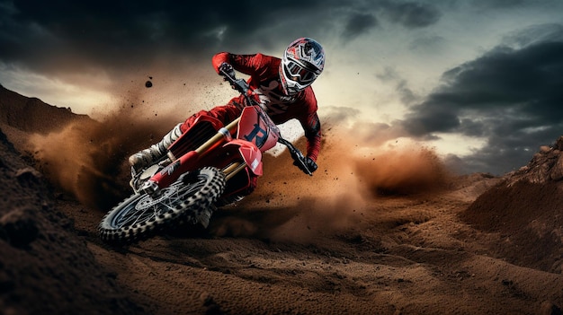 motocross rider in action extreme sport