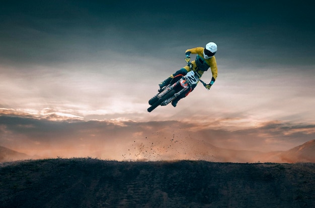 Motocross rider in action Motocross sport Moto sport