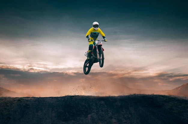 Motocross rider in action Motocross sport Moto sport