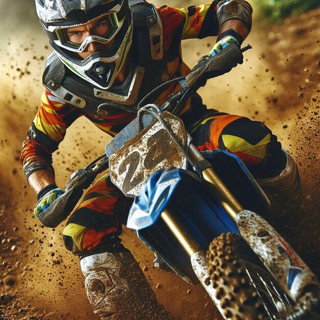 Motocross rider in action Motocross sport