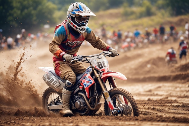 Motocross rider in action Motocross sport