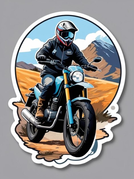 Photo a motor bike tshirt design sticker