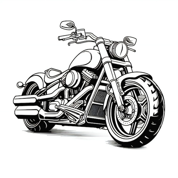 Photo motor cycle black white illustration