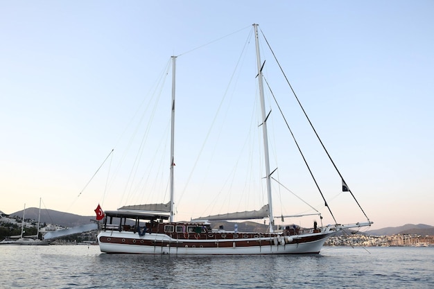 Motor yacht in the sea