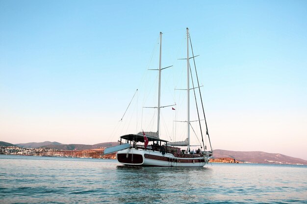 Motor yacht in the sea