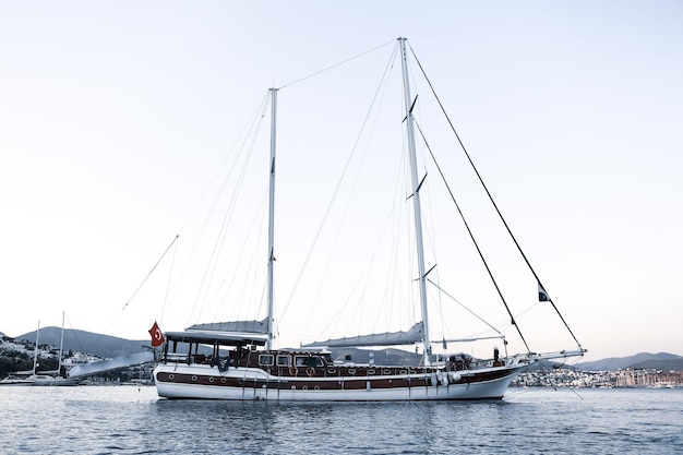 Motor yacht in the sea