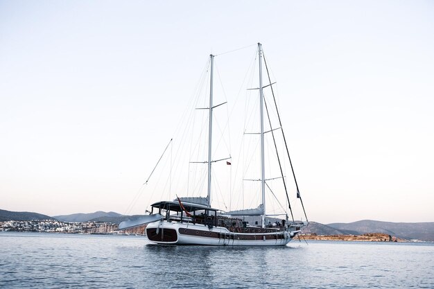 Motor yacht in the sea