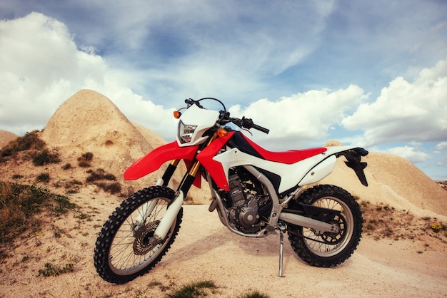 Motorbike. bike outdoors on background.