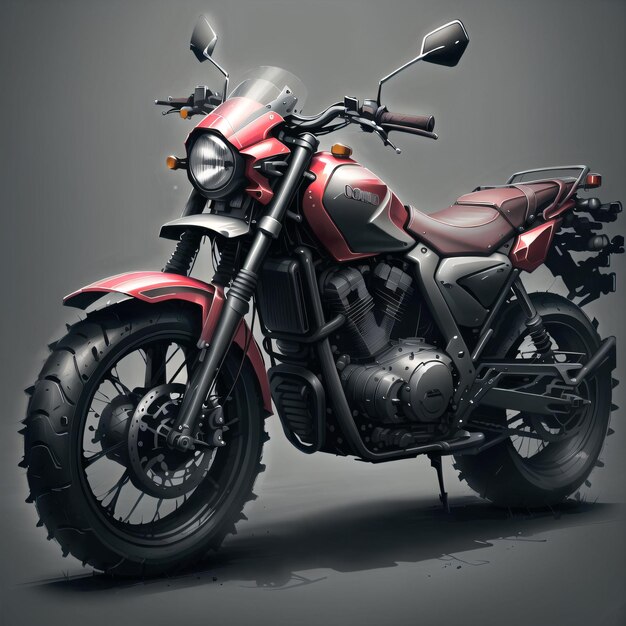 Motorbike on a gray background