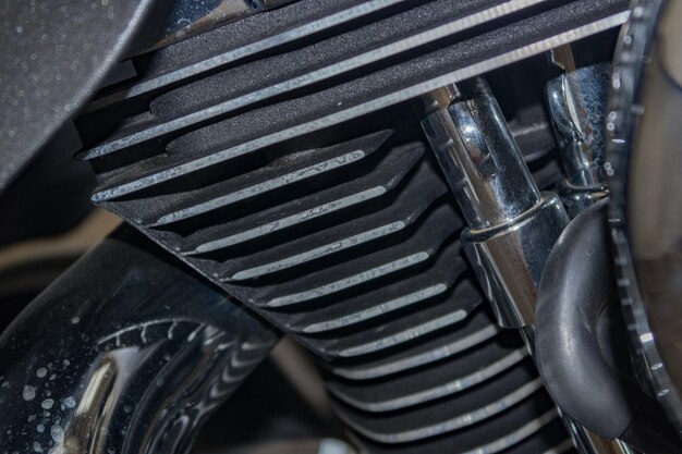 Photo motorbike harley detail chromed plated iron metal