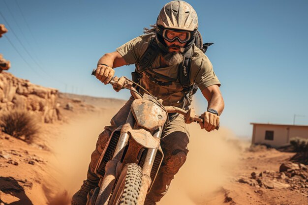 Motorbike race in the desert dakar motorbike