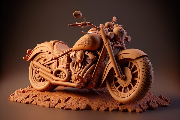 Motorbike with a claytoned image