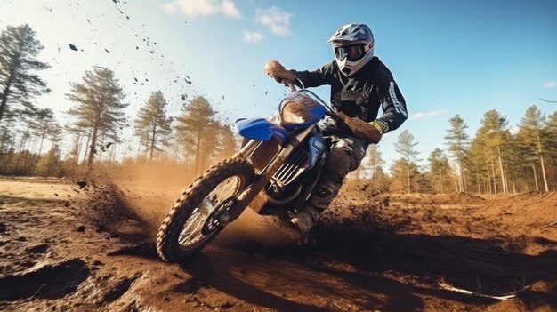 Foto motorcoureur offroad racebikes racefiets in actie