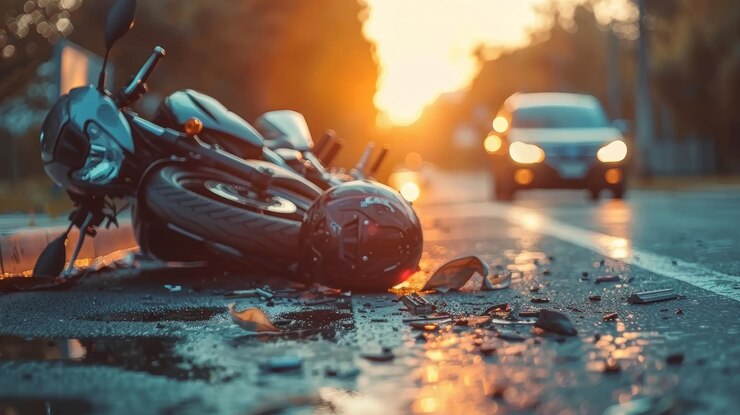 Motorcycle Accident Scene on Sunset Road